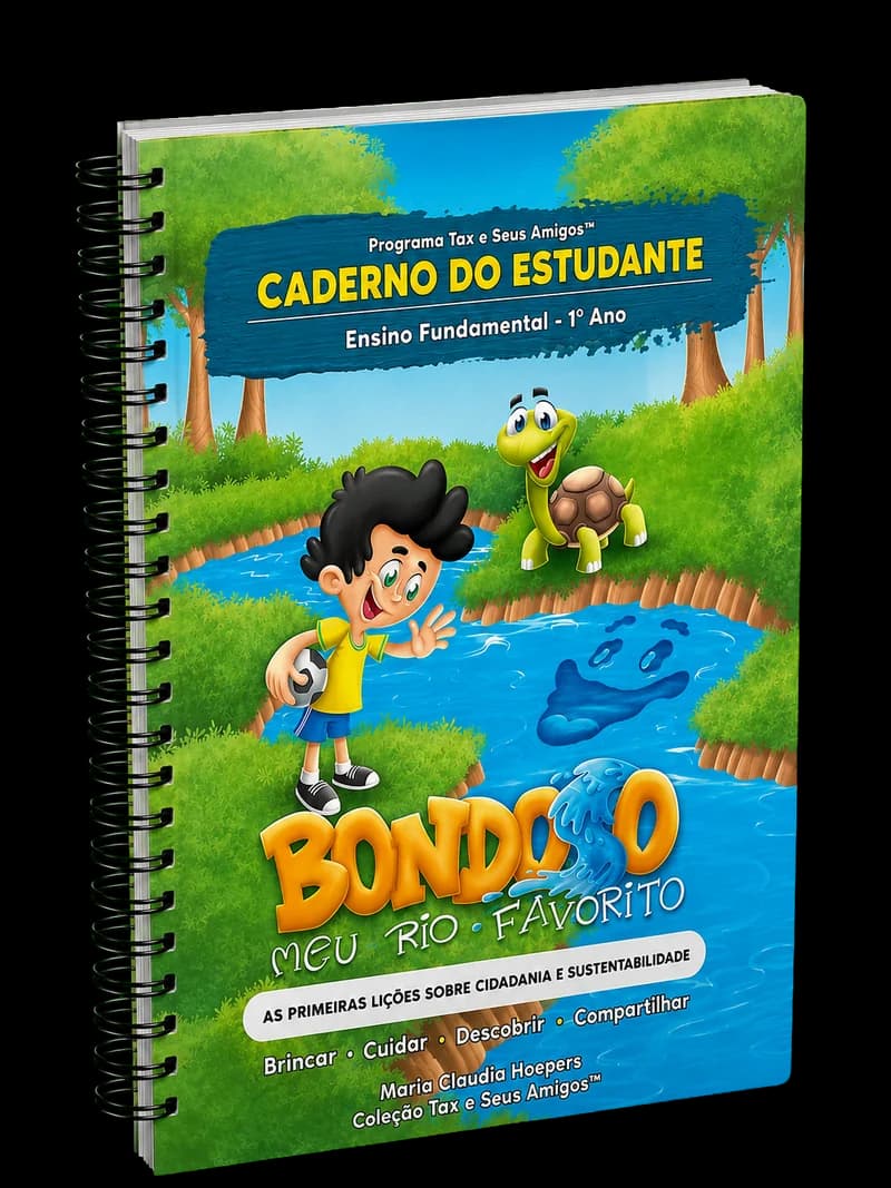 Capa do Caderno do Estudante do Programa Tax, 1º ano — Bondoso, meu rio favorito